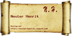 Neuter Henrik névjegykártya